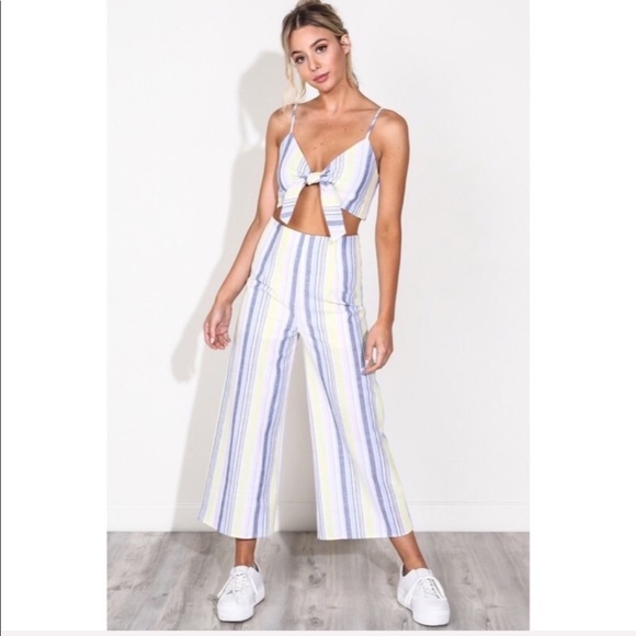 Blue Blush Pants - LAST ONE - Summer Bayside Two Piece Set